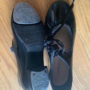 Capezio Glossy Black Tap Loafers